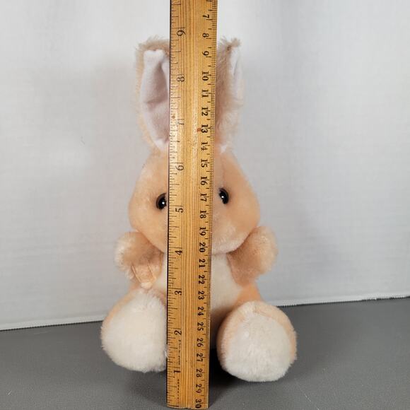 Vintage 1987 Applause Woodland Bunny Plush Rabbit 8" Peach White Stuffed Animal - Picture 9 of 12